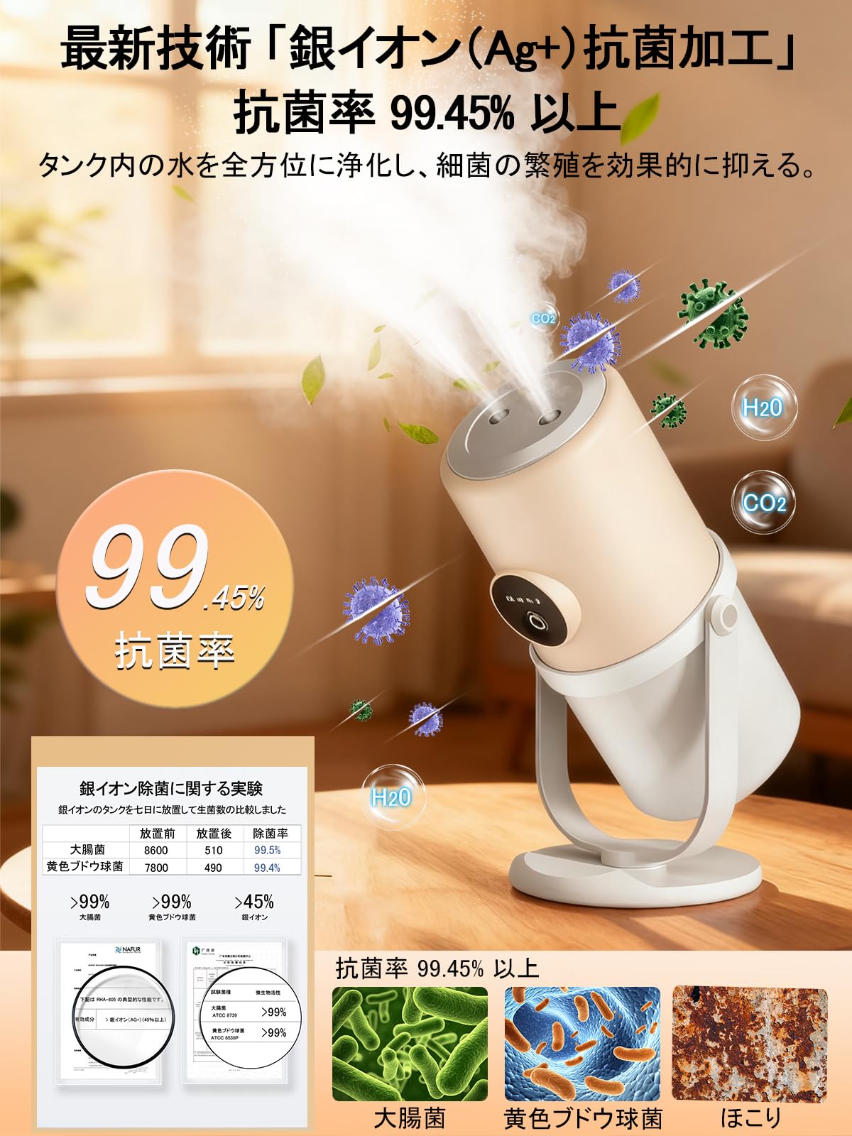Amazon.co.jp: 【2025新登場】加湿器 卓上 小型 Type-C充電式 卓上加湿